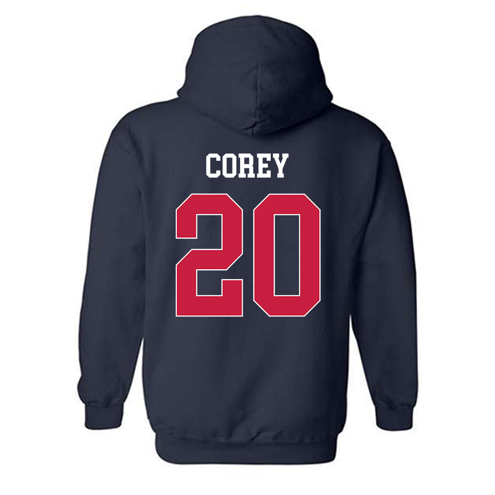 South Alabama - NCAA Men's Basketball : Myles Corey - Classic Fashion Shersey Hooded Sweatshirt-1