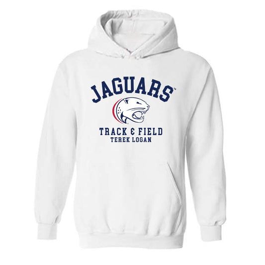 South Alabama - NCAA Men's Track & Field : Terek Logan - Classic Fashion Shersey Hooded Sweatshirt-0