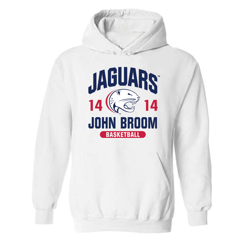 South Alabama - NCAA Men's Basketball : John Broom - Classic Fashion Shersey Hooded Sweatshirt-0