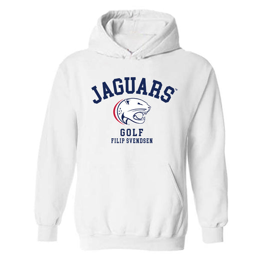South Alabama - NCAA Men's Golf : Filip Svendsen - Classic Fashion Shersey Hooded Sweatshirt-0