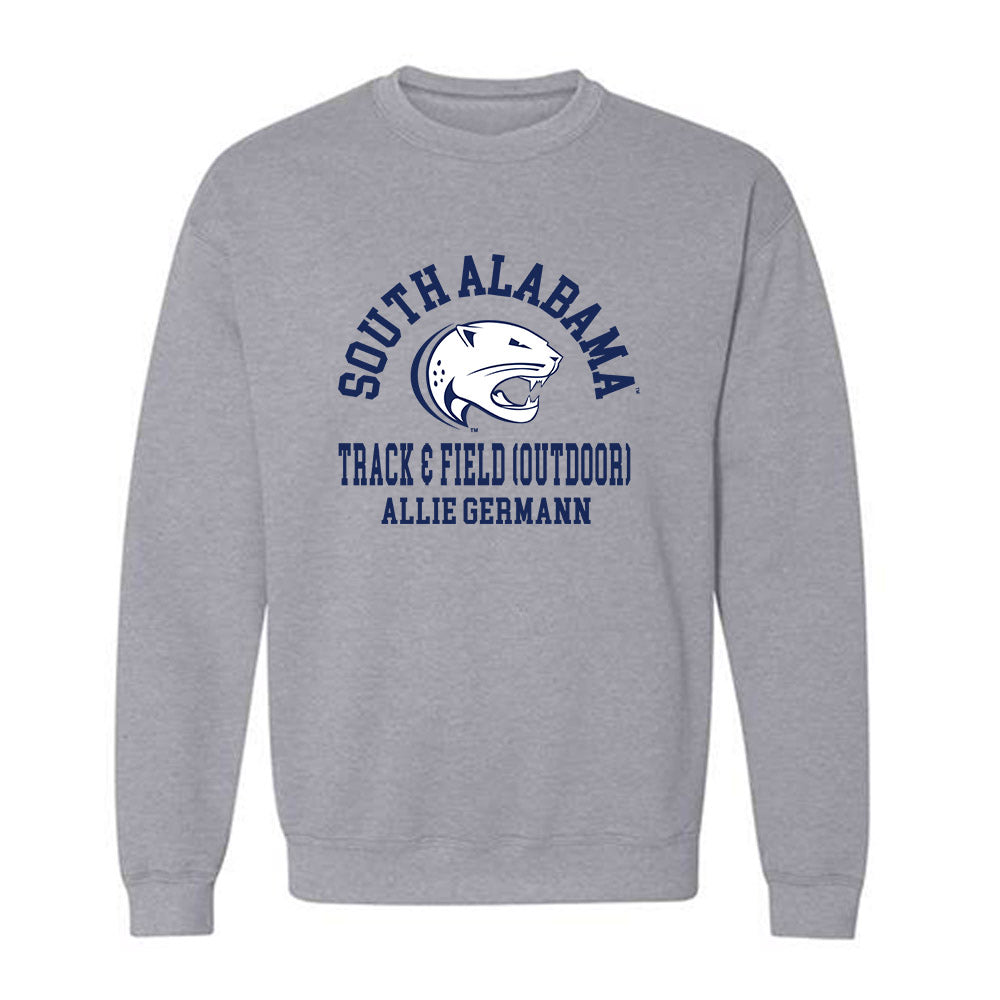 South Alabama - NCAA Women's Track & Field : Allie Germann - Classic Fashion Shersey Crewneck Sweatshirt