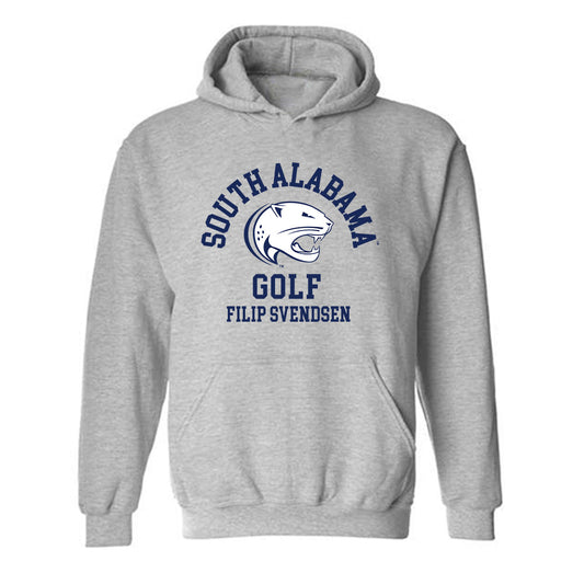 South Alabama - NCAA Men's Golf : Filip Svendsen - Classic Fashion Shersey Hooded Sweatshirt-0