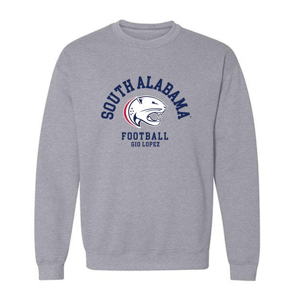 South Alabama - NCAA Football : Gio Lopez - Classic Fashion Shersey Crewneck Sweatshirt-0