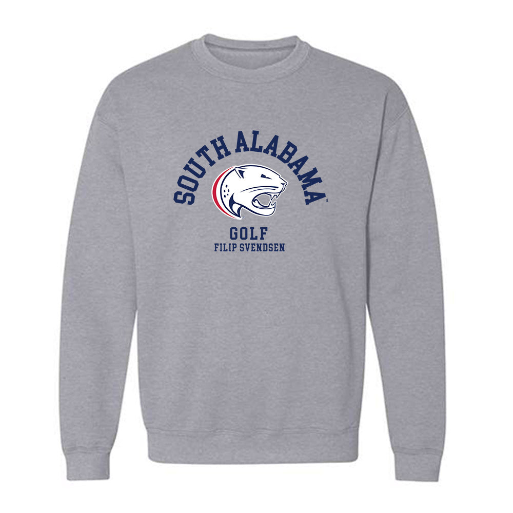 South Alabama - NCAA Men's Golf : Filip Svendsen - Classic Fashion Shersey Crewneck Sweatshirt-0
