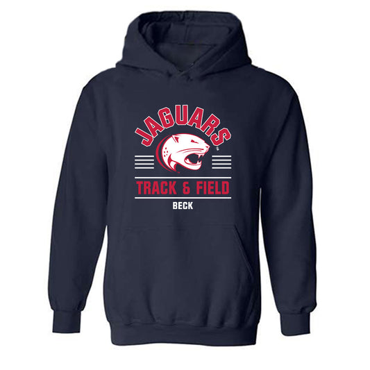 South Alabama - NCAA Men's Track & Field : Dallas Beck - Classic Fashion Shersey Hooded Sweatshirt-0