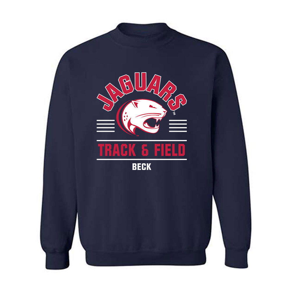 South Alabama - NCAA Men's Track & Field : Dallas Beck - Classic Fashion Shersey Crewneck Sweatshirt-0