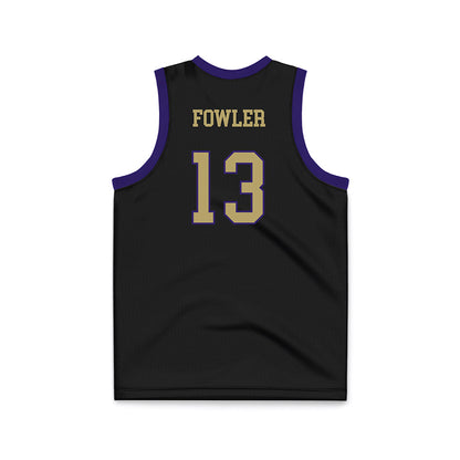 JMU - NCAA Men's Basketball : Preston Fowler - Black Basketball Jersey-1