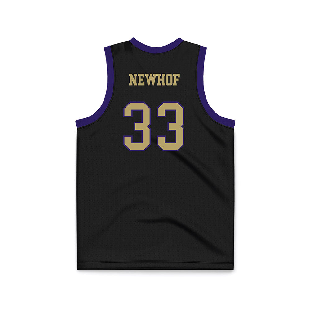 JMU - NCAA Men's Basketball : Gabe Newhof - Black Basketball Jersey-1