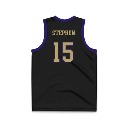 JMU - NCAA Men's Basketball : Joshua Stephen - Black Basketball Jersey-1