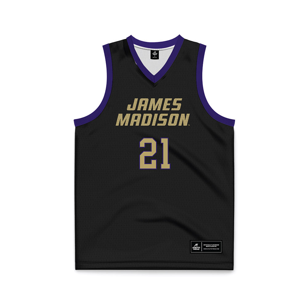 JMU - NCAA Men's Basketball : Aj Smith - Black Basketball Jersey