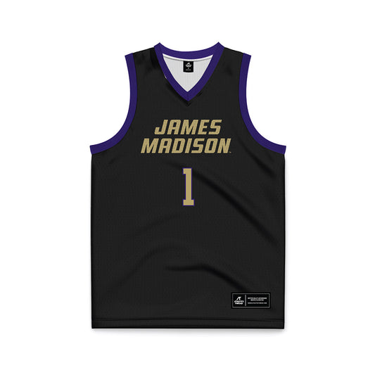 JMU - NCAA Men's Basketball : Xavier Brown - Black Basketball Jersey