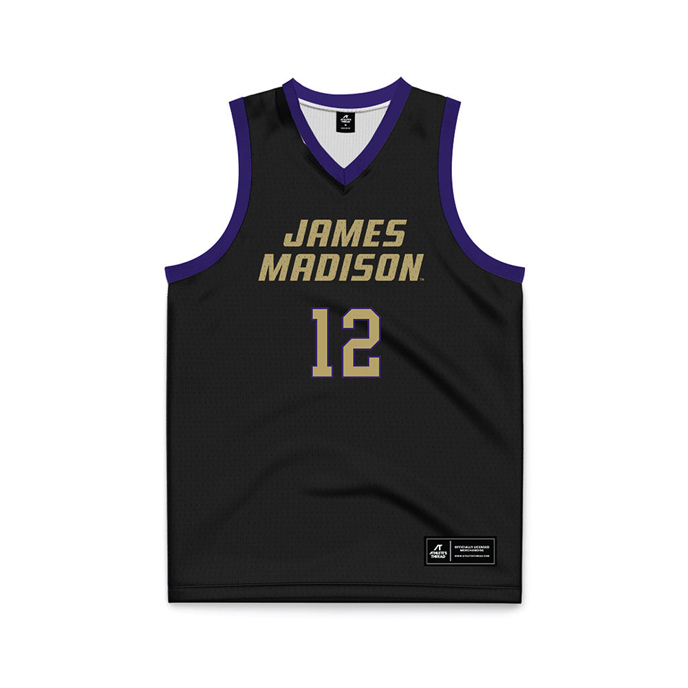 JMU - NCAA Men's Basketball : Oriekose Egbule - Black Basketball Jersey-0