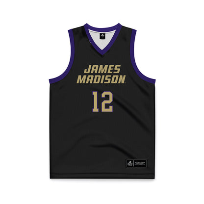 JMU - NCAA Men's Basketball : Oriekose Egbule - Black Basketball Jersey-0