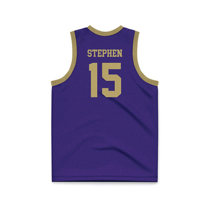 JMU - NCAA Men's Basketball : Joshua Stephen - Purple Basketball Jersey-1
