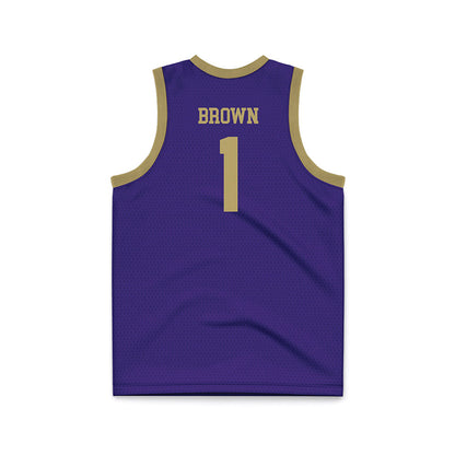 JMU - NCAA Men's Basketball : Xavier Brown - Purple Basketball Jersey