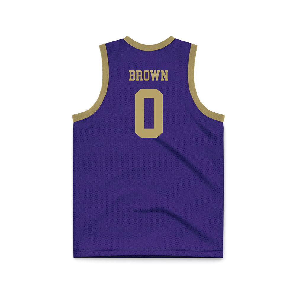 JMU - NCAA Men's Basketball : Christian Brown - Purple Basketball Jersey-1