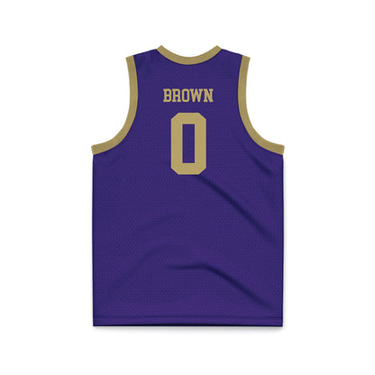 JMU - NCAA Men's Basketball : Christian Brown - Purple Basketball Jersey-1