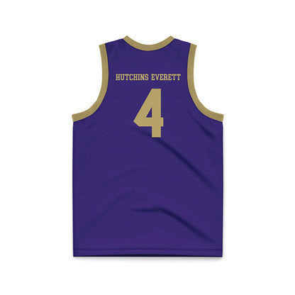 JMU - NCAA Men's Basketball : Elijah Hutchins-Everett - Purple Basketball Jersey-1