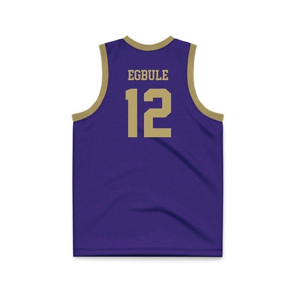 JMU - NCAA Men's Basketball : Oriekose Egbule - Purple Basketball Jersey-1