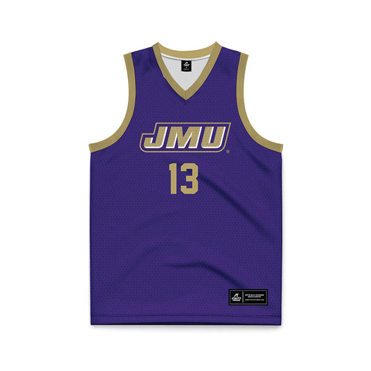 JMU - NCAA Men's Basketball : Preston Fowler - Purple Basketball Jersey-0