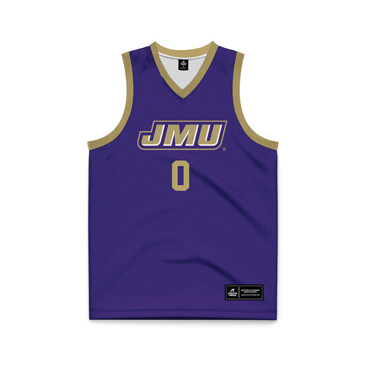 JMU - NCAA Men's Basketball : Christian Brown - Purple Basketball Jersey-0