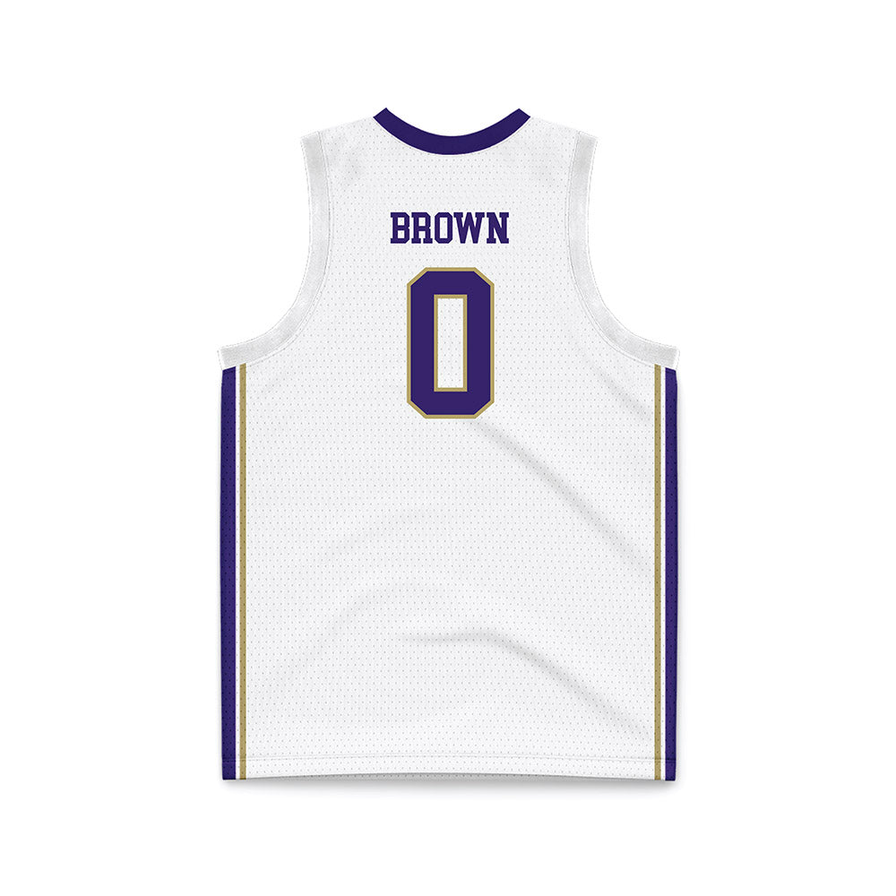 JMU - NCAA Men's Basketball : Christian Brown - White Basketball Jersey-1