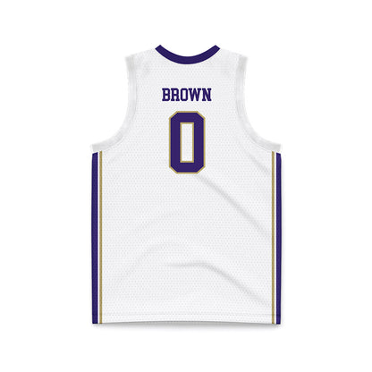 JMU - NCAA Men's Basketball : Christian Brown - White Basketball Jersey-1