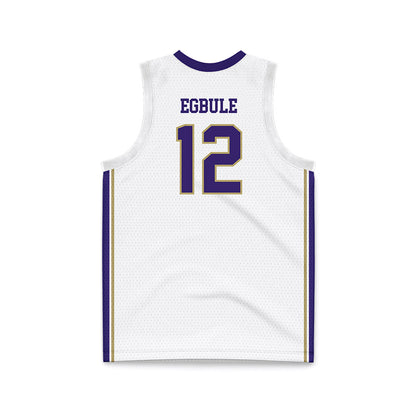 JMU - NCAA Men's Basketball : Oriekose Egbule - White Basketball Jersey-1