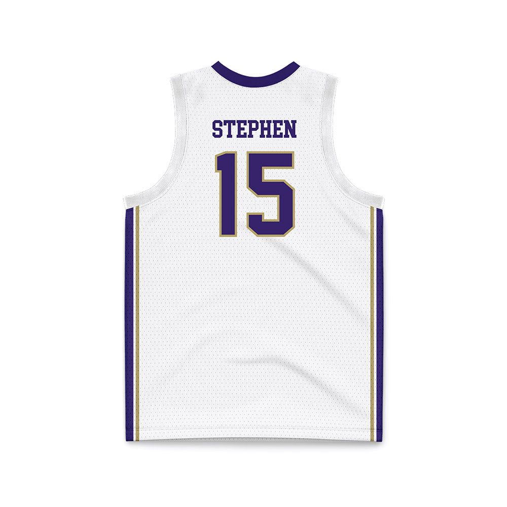 JMU - NCAA Men's Basketball : Joshua Stephen - White Basketball Jersey-1