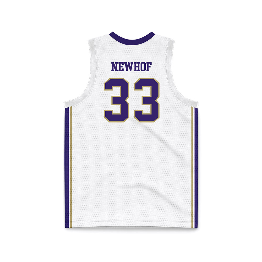 JMU - NCAA Men's Basketball : Gabe Newhof - White Basketball Jersey-1