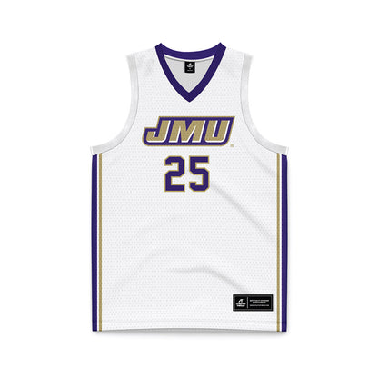 JMU - NCAA Men's Basketball : Eli Wilborn - White Basketball Jersey-0