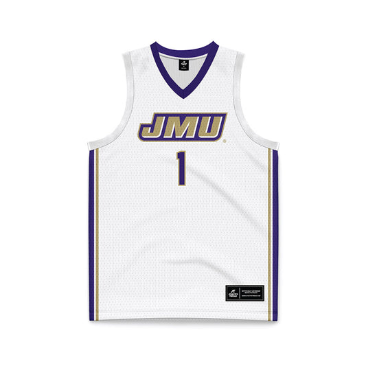 JMU - NCAA Men's Basketball : Xavier Brown - White Basketball Jersey