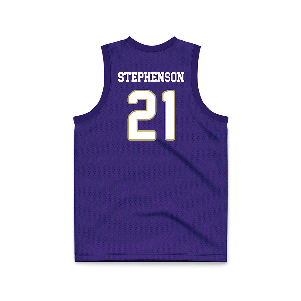 JMU - NCAA Women's Basketball : Zakiya Stephenson - Purple Basketball Jersey-1