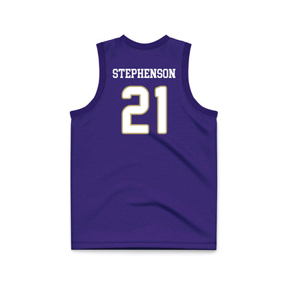JMU - NCAA Women's Basketball : Zakiya Stephenson - Purple Basketball Jersey-1