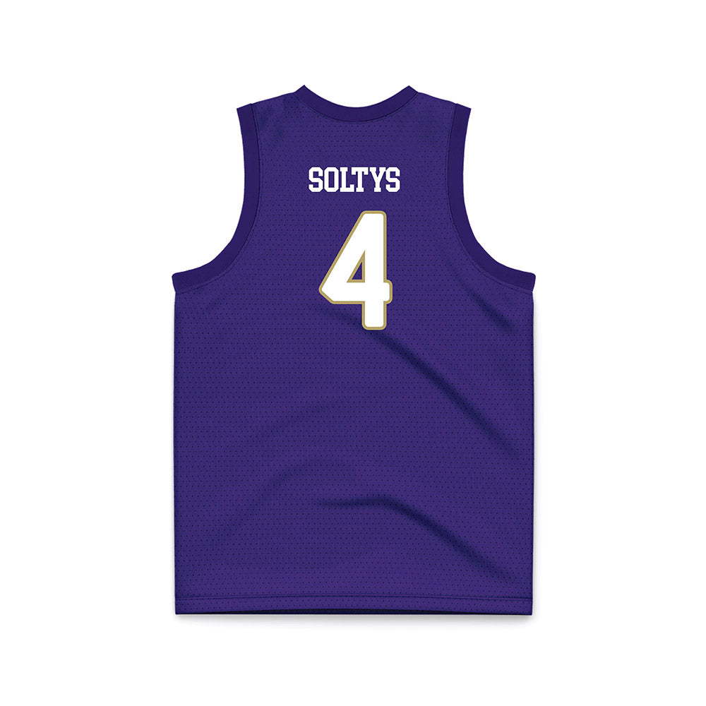JMU - NCAA Women's Basketball : Delilah Soltys - Purple Basketball Jersey-1