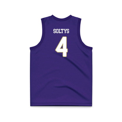 JMU - NCAA Women's Basketball : Delilah Soltys - Purple Basketball Jersey-1