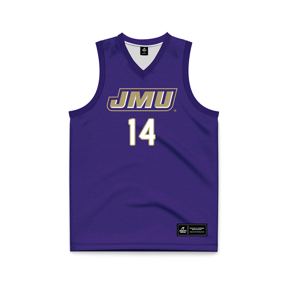 JMU - NCAA Women's Basketball : Regina Walton - Purple Basketball Jersey-0
