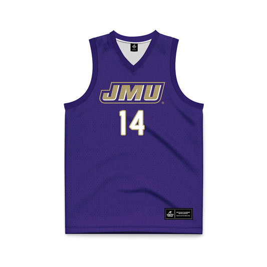 JMU - NCAA Women's Basketball : Regina Walton - Purple Basketball Jersey-0