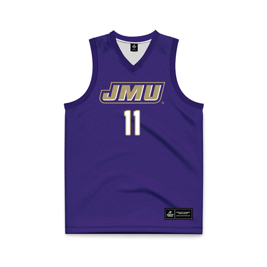 JMU - NCAA Women's Basketball : Bree Robinson - Purple Basketball Jersey-0