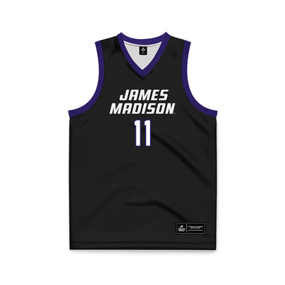 JMU - NCAA Women's Basketball : Bree Robinson - Black Basketball Jersey-0