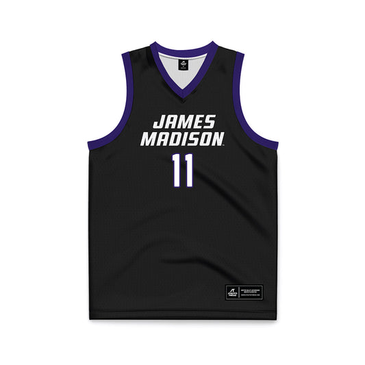 JMU - NCAA Women's Basketball : Bree Robinson - Black Basketball Jersey-0