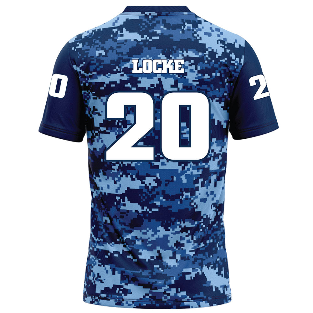 UTC - NCAA Football : Solomon Locke - Navy Blue Camo Football Jersey-1