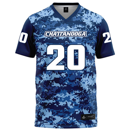 UTC - NCAA Football : Solomon Locke - Navy Blue Camo Football Jersey-0