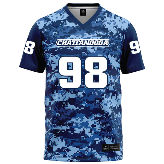 UTC - NCAA Football : David Stewart - Navy Blue Camo Football Jersey-0