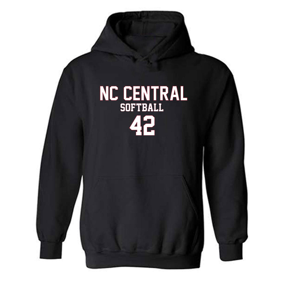 NCCU - NCAA Softball : Jaden Davis - Replica Shersey Hooded Sweatshirt-0