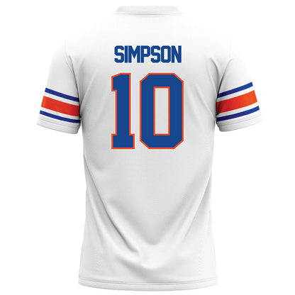 Boise State - NCAA Football : Andrew Simpson - White Football Jersey