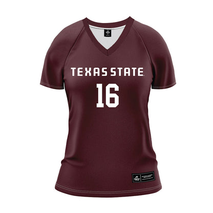 Texas State - NCAA Women's Volleyball : caelyn emmerling - Maroon Volleyball Jersey