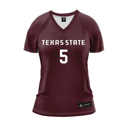 Texas State - NCAA Women's Volleyball : Jade Defraeye - Maroon Volleyball Jersey