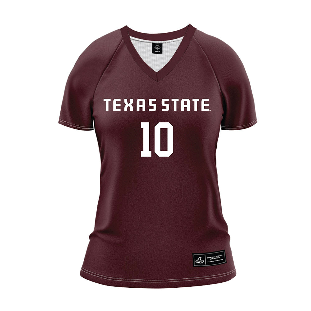 Texas State - NCAA Women's Volleyball : Ashley Euston - Maroon Volleyball Jersey-0