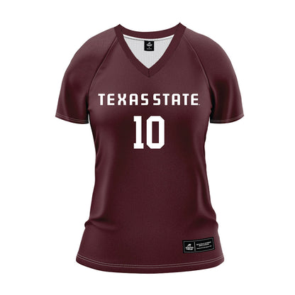 Texas State - NCAA Women's Volleyball : Ashley Euston - Maroon Volleyball Jersey-0